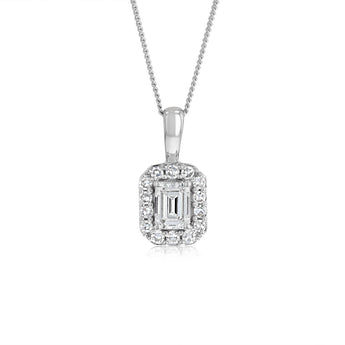 Luminesce Lab Grown 1/3 Carat Diamond Pendant on 45cm Chain in 9ct White Gold