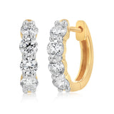 Luminesce Lab Grown 1 Carat Diamond Hoop Earrings in Gold Plated Silver