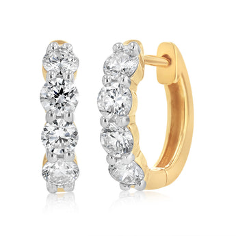 Luminesce Lab Grown 1 Carat Diamond Hoop Earrings in Gold Plated Silver