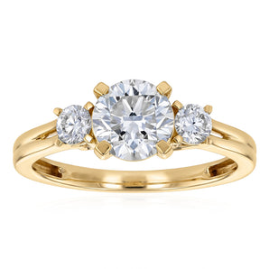 Luminesce Lab Grown 1.2 Carat Diamond Trilogy Ring in 9ct Yellow Gold