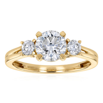Luminesce Lab Grown 1.2 Carat Diamond Trilogy Ring in 9ct Yellow Gold