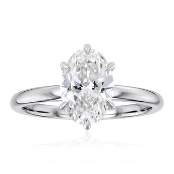 Luminesce Lab Grown 1.70 Carat Diamond Oval Solitaire in Sterling Silver