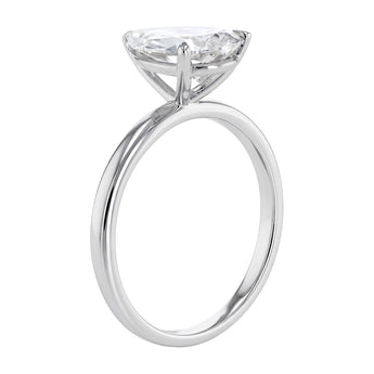 Lumiensce Lab Grown 1.7 Carat Diamond Pear Solitaire Ring in Sterling Silver