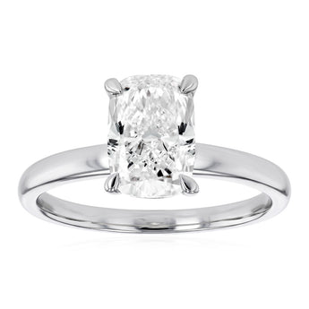 Luminesce Lab Grown 1.70 Carat Diamond Elongated Cushion Solitaire Ring in Sterling Silver
