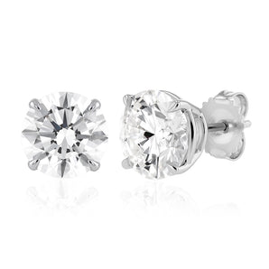 Luminesce Lab Grown 6 Carat Diamond Solitaire Stud Earrings in Sterling Silver