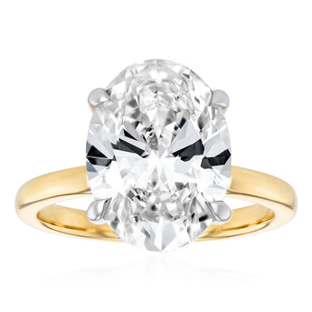 Luminesce Lab Grown 5 Carat Diamond Oval Solitaire in 9ct yellow Gold