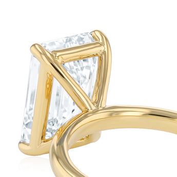 Luminesce Lab Grown 5 Carat Diamond Emerald Solitaire Ring in 9ct Yellow Gold