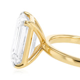 Luminesce Lab Grown 5 Carat Diamond Emerald Solitaire Ring in 9ct Yellow Gold