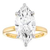 Luminesce Lab Grown 5 Carat Diamond Marquise Solitaire Ring in 9ct Yellow Gold