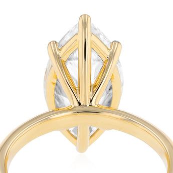 Luminesce Lab Grown 5 Carat Diamond Marquise Solitaire Ring in 9ct Yellow Gold