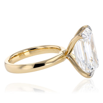 Luminesce Lab Grown 8 Carat Diamond Emerald Solitaire Ring in 9ct Yellow Gold
