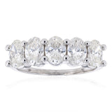 Lumiensce Lab Grown 2 Carat Diamond Oval Eternity Ring in Sterling Silver