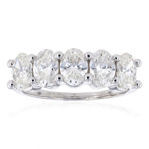 Lumiensce Lab Grown 2 Carat Diamond Oval Eternity Ring in Sterling Silver