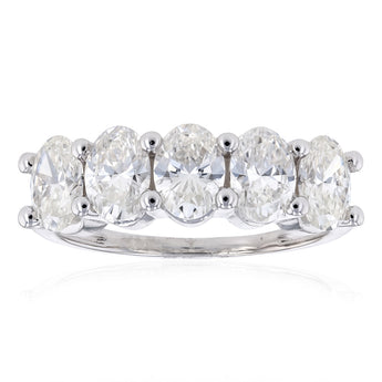 Lumiensce Lab Grown 2 Carat Diamond Oval Eternity Ring in Sterling Silver