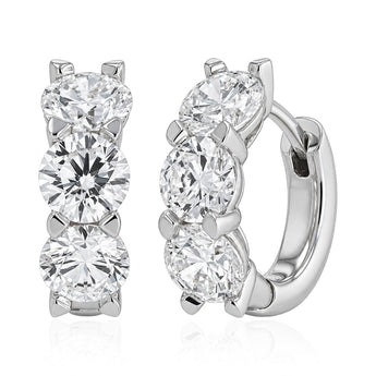 Luminesce Lab Grown 3 Carat Diamond Hoop Earrings in Sterling Silver