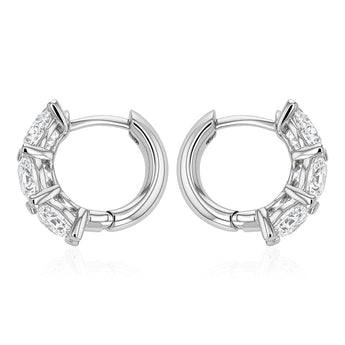 Luminesce Lab Grown 3 Carat Diamond Hoop Earrings in Sterling Silver