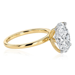 Luminesce Lab Grown 4 Carat Oval Diamond Solitaire Ring in 9ct Yellow Gold