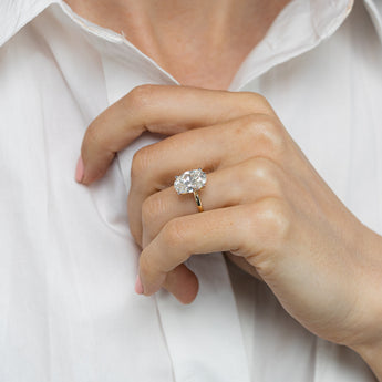 Luminesce Lab Grown 4 Carat Oval Diamond Solitaire Ring in 9ct Yellow Gold