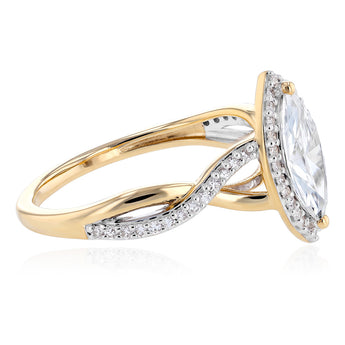 Luminesce Lab Grown 1 Carat Diamond Halo Ring in 9ct Yellow Gold