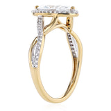 Luminesce Lab Grown 1 Carat Diamond Halo Ring in 9ct Yellow Gold