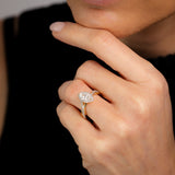 Luminesce Lab Grown 1 Carat Diamond Halo Ring in 9ct Yellow Gold