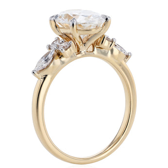 Luminesce Lab Grown 3 Carat Diamond with Oval Centre Ring in 9ct Yellow Gold