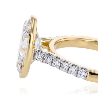 Luminesce Lab Grown 2.7 Carat Diamond with Oval Centre Bezel Ring in 9ct Yellow Gold