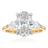 Luminesce Lab Grown 3 Carat Diamond with Oval Centre Ring in 9ct Yellow Gold