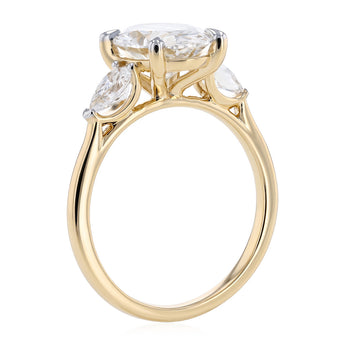 Luminesce Lab Grown 3 Carat Diamond with Oval Centre Ring in 9ct Yellow Gold