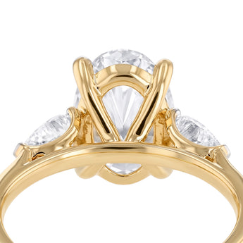 Luminesce Lab Grown 3 Carat Diamond with Oval Centre Ring in 9ct Yellow Gold