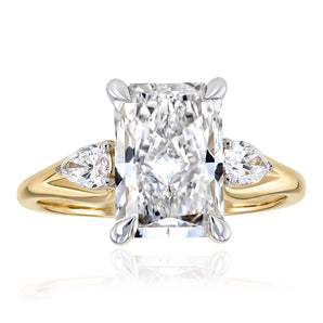 Luminesce Lab Grown 3.1 Carat Diamond with Radiant Cut Centre Ring in 9ct Yellow Gold