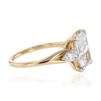 Luminesce Lab Grown 3.1 Carat Diamond with Radiant Cut Centre Ring in 9ct Yellow Gold