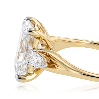 Luminesce Lab Grown 3.1 Carat Diamond with Radiant Cut Centre Ring in 9ct Yellow Gold