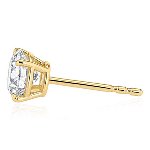 Luminesce Lab Grown 1.5 Carat Diamond Solitaire Stud Earrings in Gold Plated Sterling Silver