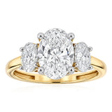 Luminesce Lab Grown 2.8 Carat Diamond Trilogy Ring in 9ct Yellow Gold
