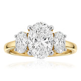 Luminesce Lab Grown 2.8 Carat Diamond Trilogy Ring in 9ct Yellow Gold