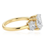 Luminesce Lab Grown 2.8 Carat Diamond Trilogy Ring in 9ct Yellow Gold