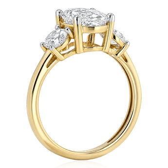 Luminesce Lab Grown 2.8 Carat Diamond Trilogy Ring in 9ct Yellow Gold