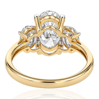 Luminesce Lab Grown 2.8 Carat Diamond Trilogy Ring in 9ct Yellow Gold