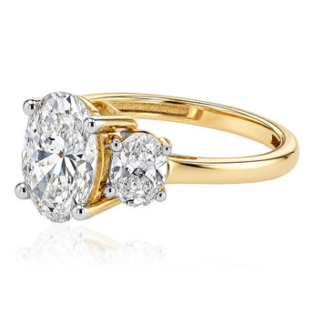 Luminesce Lab Grown 2.8 Carat Diamond Trilogy Ring in 9ct Yellow Gold