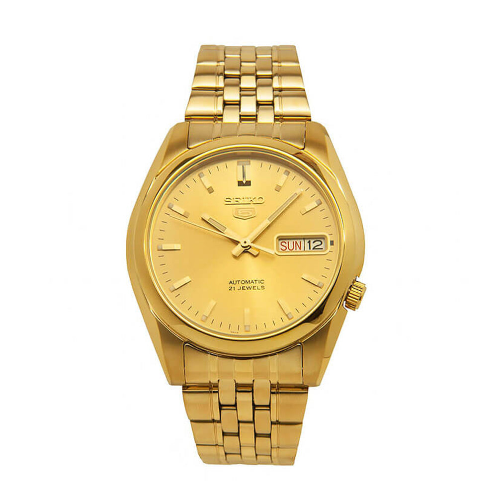 Seiko SNK366K Automatic Gold Plated Stainless Steel Mens Watch