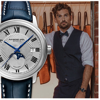 Raymond Weil Maestro 2239STC00659 Blue Leather Mens Watch
