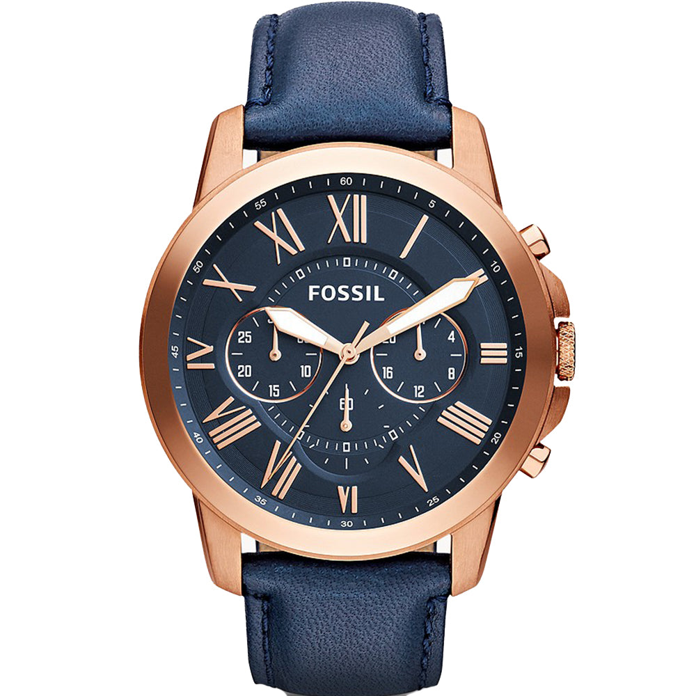 Grant chronograph navy leather best sale watch