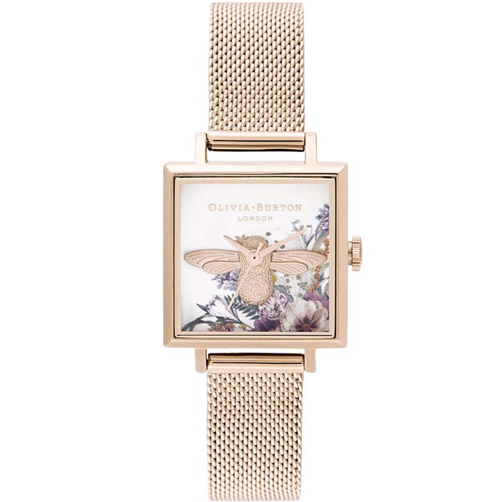 Olivia burton glasshouse discount rose gold mesh