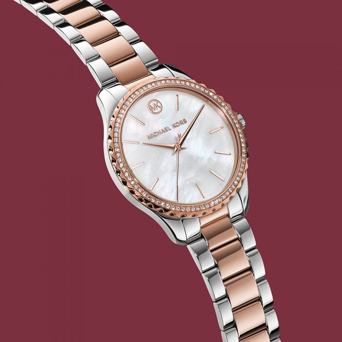 Michael kors layton sales two tone watch