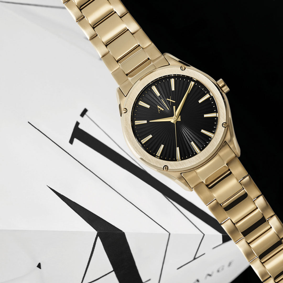 Armani Exchange Fitz AX2801 Gold Coloured 50 Metres Water