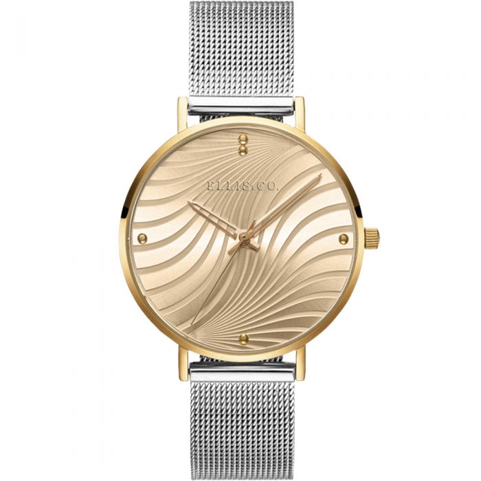 Ellis & Co 'Eliza' Stainless Steel Bracelet With Gold Tone Face Womens Watch
