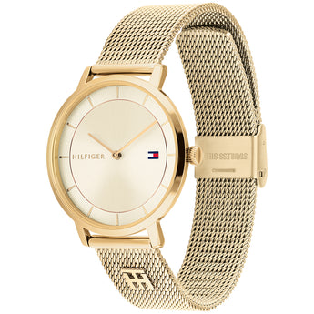 Tommy Hilfiger Tea 1782286 Gold Tone Mesh Womens Watch