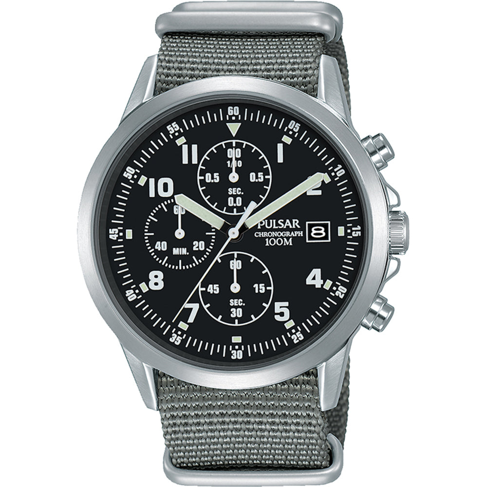 Pulsar PM3129X Chronograph Military Style Mens Watch Grahams Jewellers