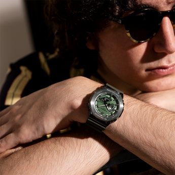 G-Shock GM2100B-3A Green Metal Covered 'CasiOak'